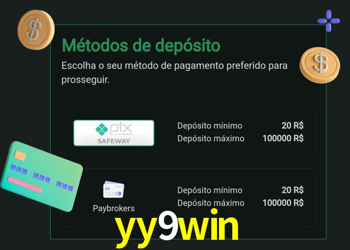 O cassino yy9win oferece uma grande variedade de métodos de pagamento